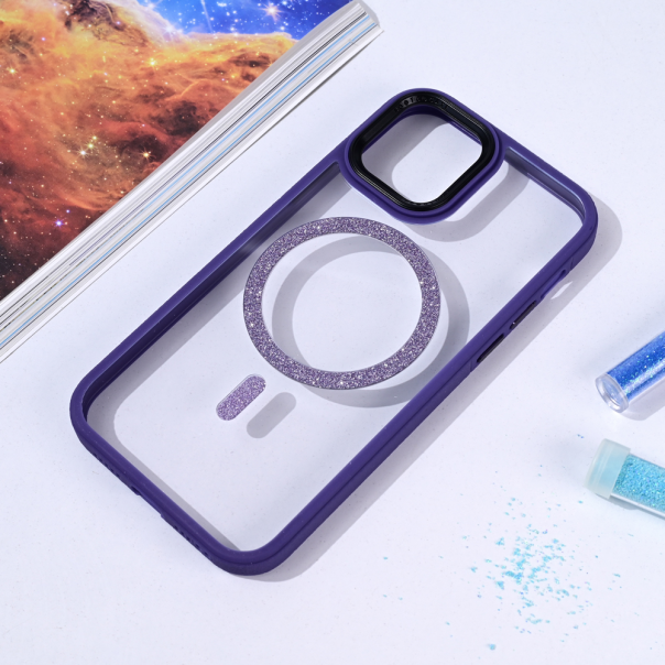 Maska za iPhone 12 6.1 Magsafe shining ljubičasta - 215743