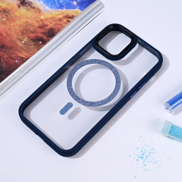 Maska za iPhone 12 6.1 Magsafe shining tamno plava - 215741