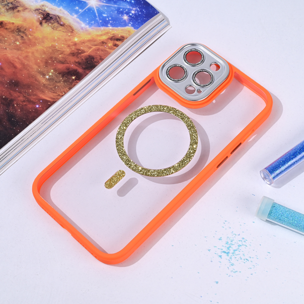 Maska za iPhone 13 Pro Max 6.7 narandžasto Magsafe shining - 215710