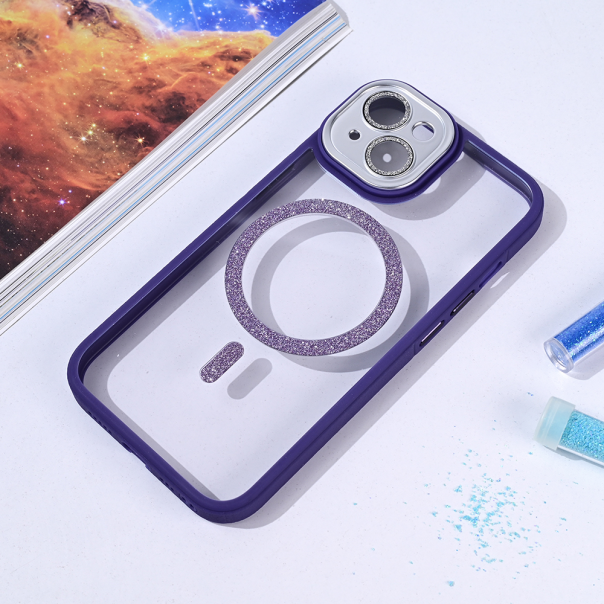 Torbica Magsafe shining za iPhone 14 6.1 ljubicasta - 215715