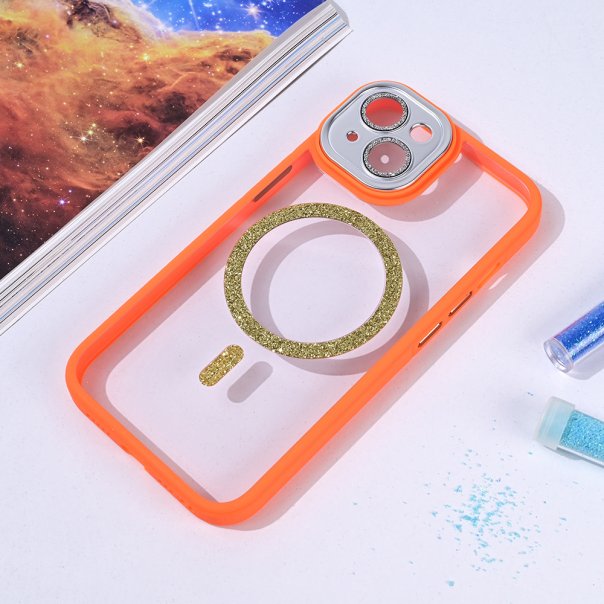 Maska za iPhone 14 6.1 narandžasto Magsafe shining - 215716