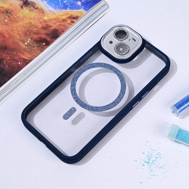 Maska za iPhone 14 6.1 Magsafe shining tamno plava - 215713