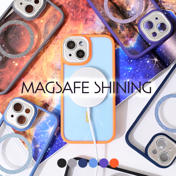 Maska za iPhone 14 6.1 Magsafe shining tamno plava - 215713
