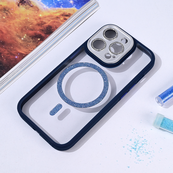 Torbica Magsafe shining za iPhone 14 Pro 6.1 tamno plava - 215719