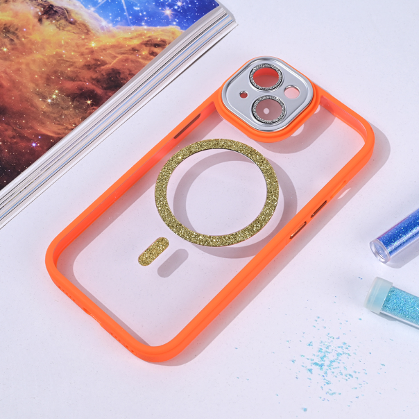 Maska za iPhone 15 6.1 narandžasto Magsafe shining - 215728