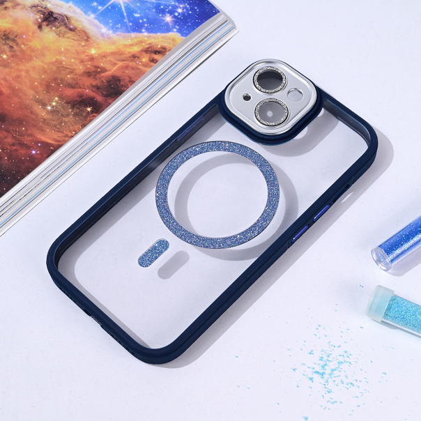 Maska za iPhone 15 6.1 Magsafe shining tamno plava - 215725