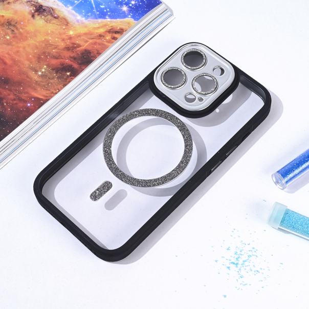 Torbica Magsafe shining za iPhone 15 Pro 6.1 crna - 215729