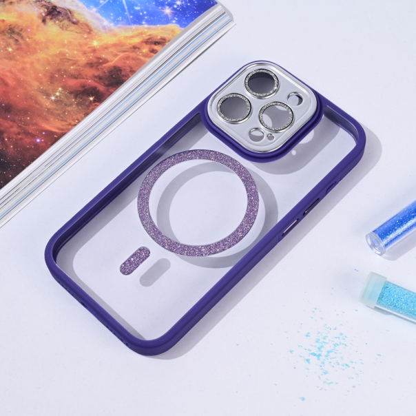 Maska za iPhone 15 Pro 6.1 Magsafe shining ljubičasta - 215733