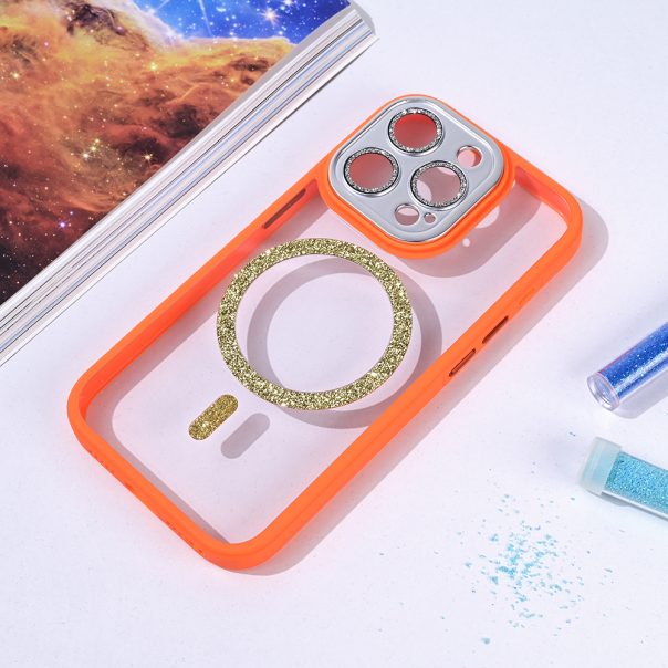 Maska za iPhone 15 Pro 6.1 narandžasto Magsafe shining - 215734