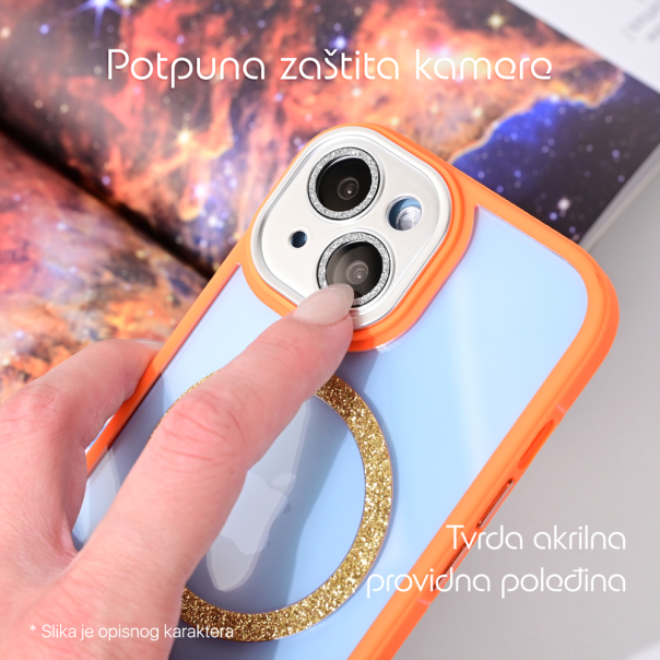 Maska za iPhone 15 Pro 6.1 narandžasto Magsafe shining - 215734