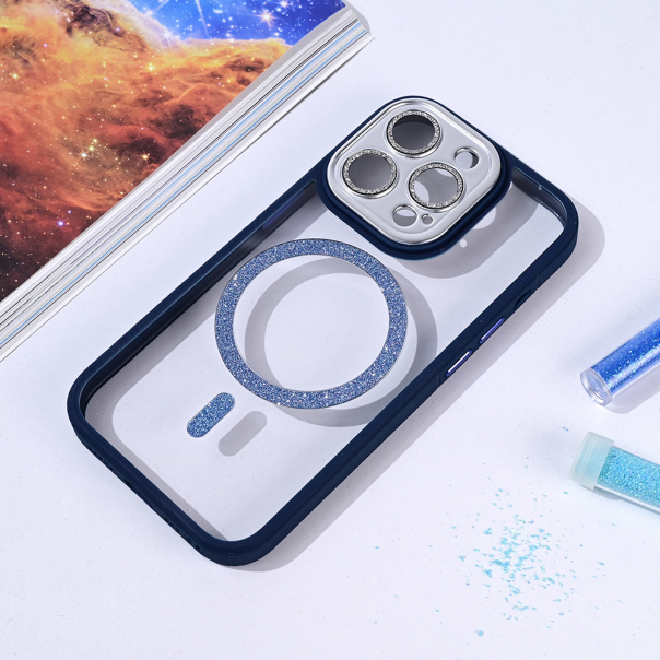 Maska za iPhone 15 Pro 6.1 Magsafe shining tamno plava - 215731