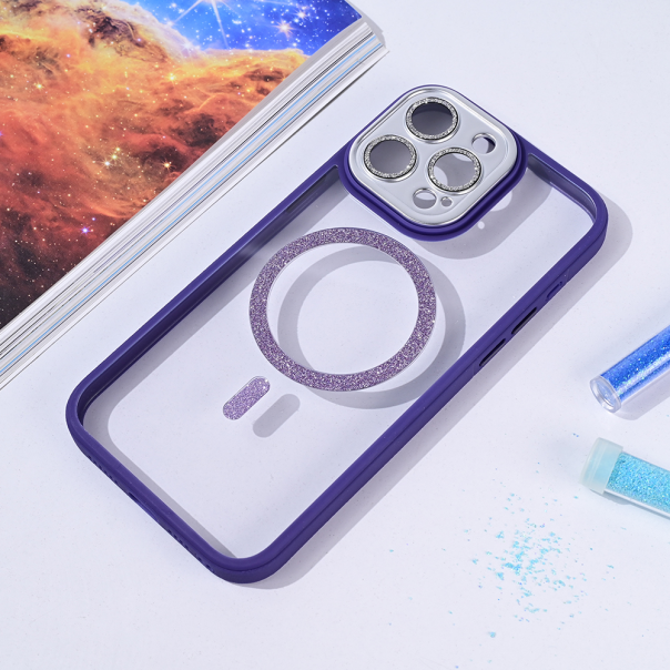 Maska za iPhone 15 Pro Max 6.7 Magsafe shining ljubičasta - 215739