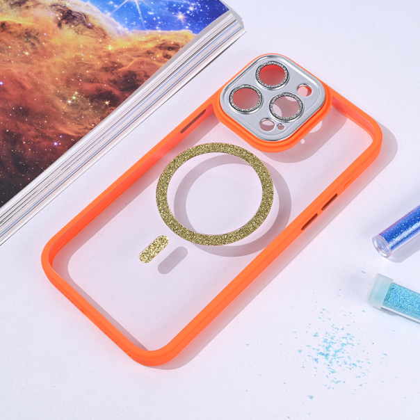 Maska za iPhone 15 Pro Max 6.7 narandžasto Magsafe shining - 215740