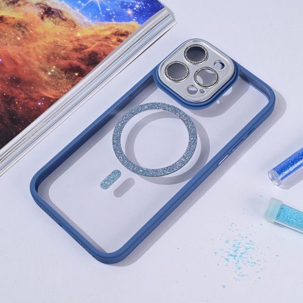 Maska za iPhone 15 Pro Max 6.7 Magsafe shining svetlo plava - 215736