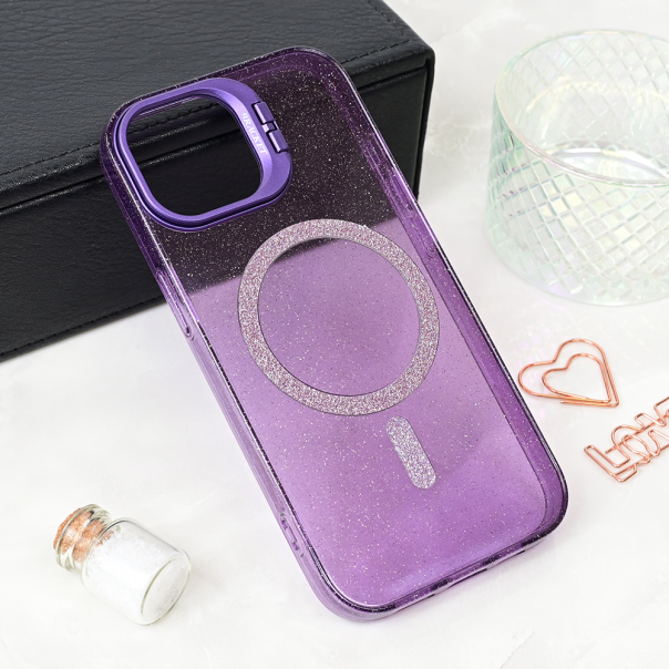 Torbica Magsafe Sparkle za iPhone 15 6.1 ljubicasta - 216925