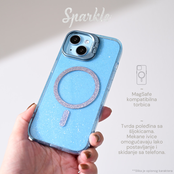 Torbica Magsafe Sparkle za iPhone 15 6.1 ljubicasta - 216925
