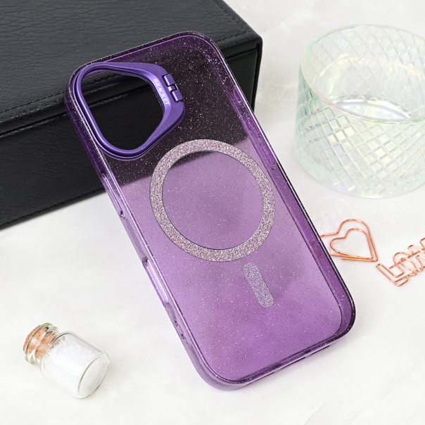 Maska za iPhone 16 6.1 Magsafe Sparkle ljubičasta - 216939