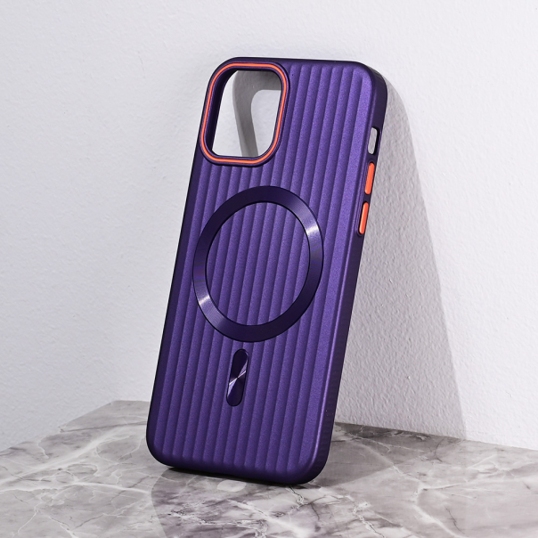 Torbica Magsafe Stripe za iPhone 12 6.1 ljubicasta - 216432