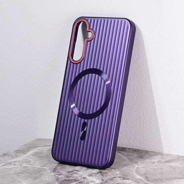 Maska za Samsung Galaxy A15 5G Magsafe Stripe ljubičasta - 216484