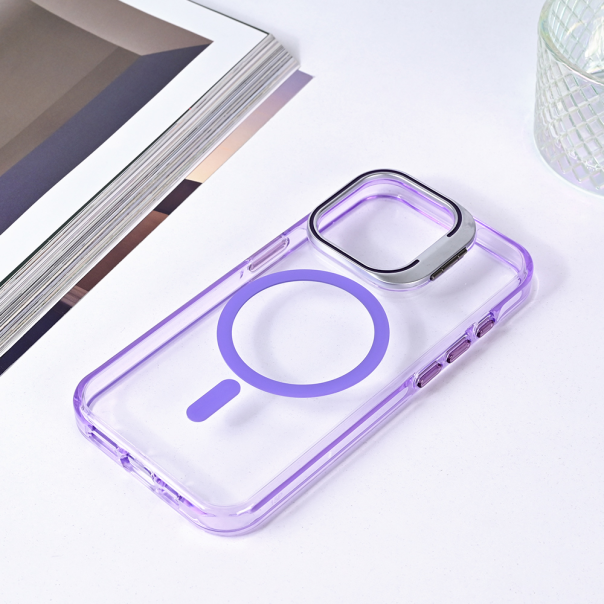 Torbica Magsafe transparent za iPhone 13 Pro 6.1 ljubicasta - 215918-1