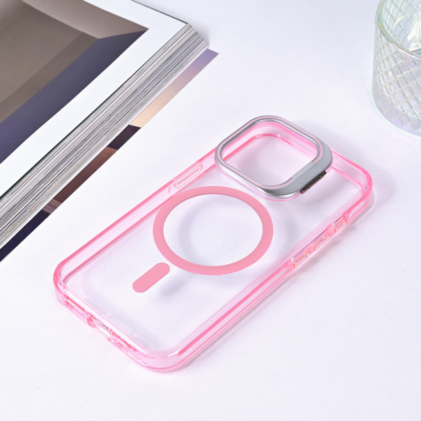 Torbica Magsafe transparent za iPhone 13 Pro 6.1 pink - 215916-1