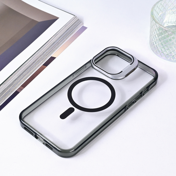Torbica Magsafe transparent za iPhone 15 Pro Max 6.7 crna - 215957-1