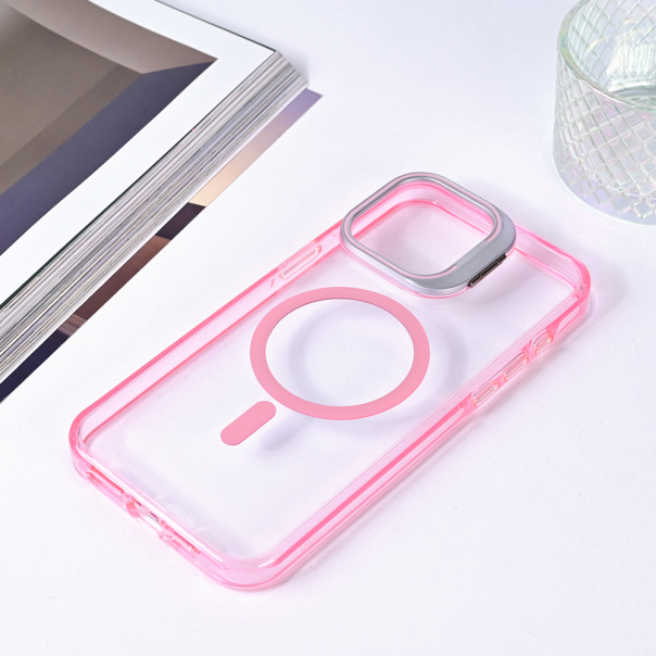 Torbica Magsafe transparent za iPhone 15 Pro Max 6.7 pink - 215959-1