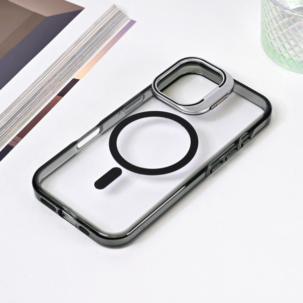 Torbica Magsafe transparent za iPhone 16 6.1 crna - 216537