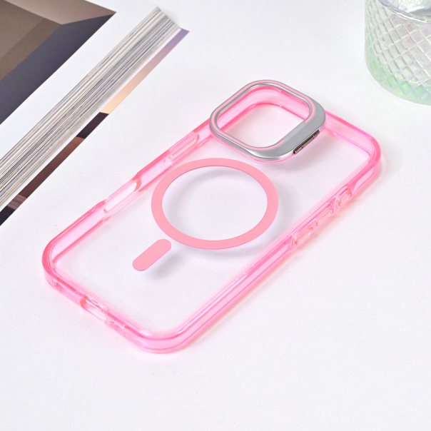 Torbica Magsafe transparent za iPhone 16 6.1 pink - 216540