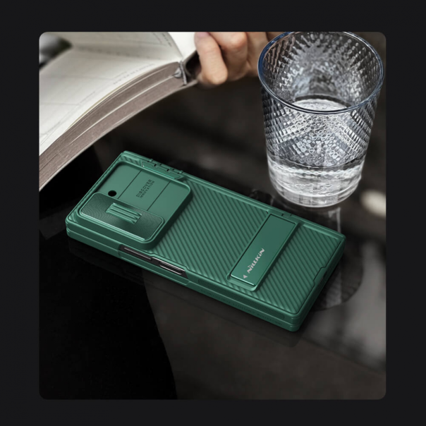 Maska za Samsung Galaxy Z Fold 6 (with stand) Nillkin CamShield Fold zelena - 215796