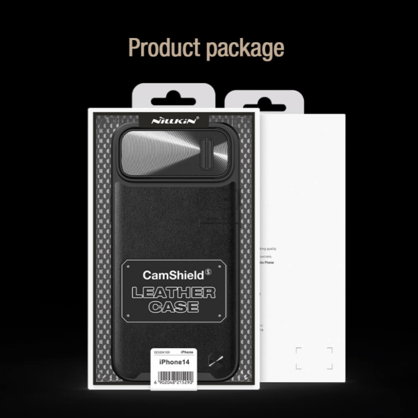 Maska za iPhone 14 Nillkin CamShield Leather S crna - 204353