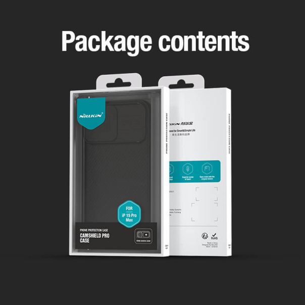 Maska za iPhone 15 Pro Max 6.7 Nillkin CamShield Pro crna - 209899