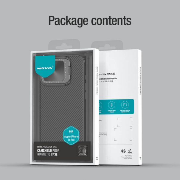 Maska za iPhone 16 Pro 6.3 Nillkin CamShield Prop Magnetic crna - 216326
