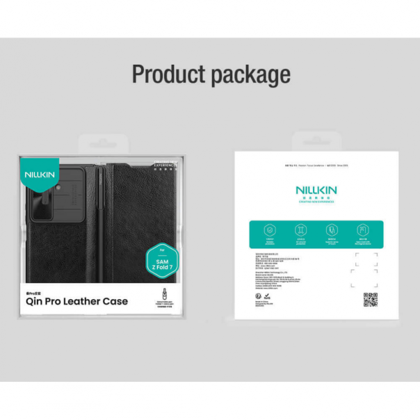 Maska za Samsung F966B Galaxy Z Fold 7 crna (with pen) Nillkin Qin Pro Leather - 222967-1