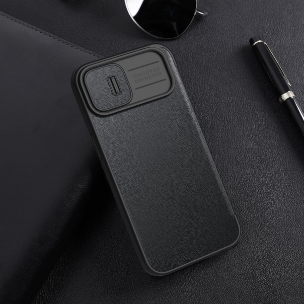 Torbica Nillkin Qin Pro (plain leather) za iPhone 14 Plus 6.7 crna - 203026