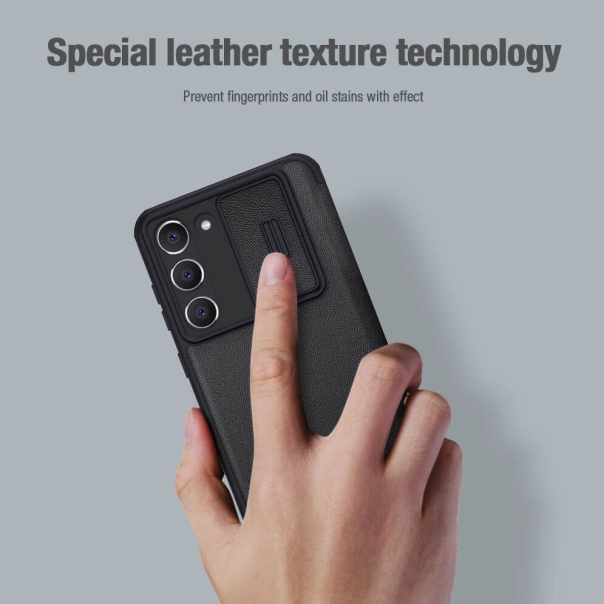 Maska za Samsung Galaxy S23 Nillkin Qin Pro (plain leather) crna - 205942
