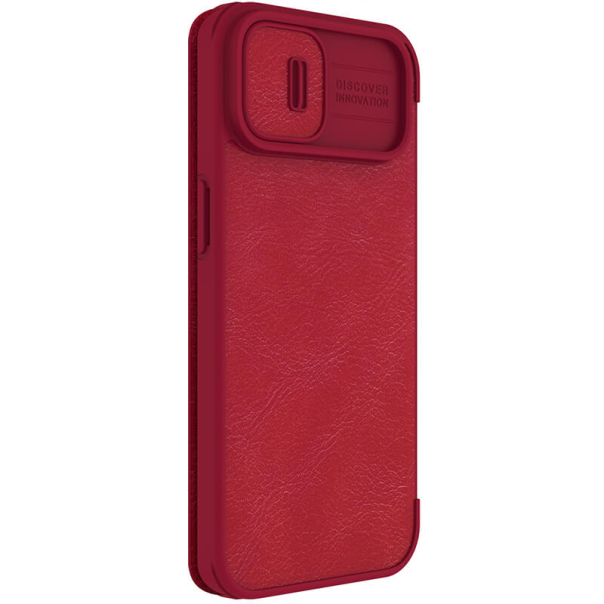Maska za iPhone 14 Plus na preklop Nillkin Qin Pro crvena - 203020
