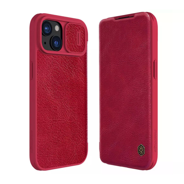 Maska za iPhone 15 6.1 Nillkin Qin Pro crvena - 209906