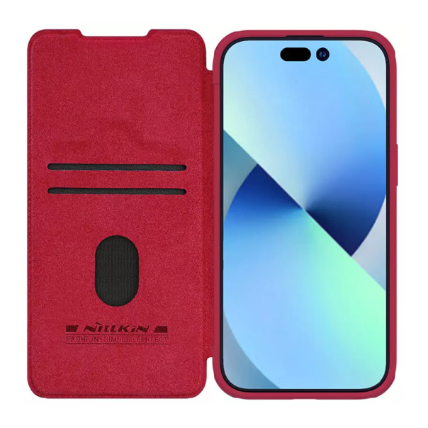 Maska za iPhone 15 6.1 Nillkin Qin Pro crvena - 209906