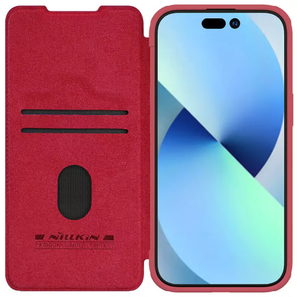 Maska za iPhone 15 Plus 6.7 Nillkin Qin Pro crvena - 210149-1
