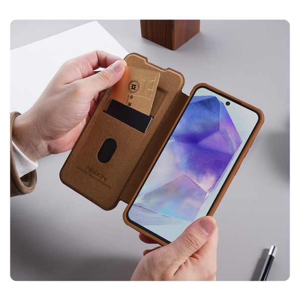 Maska za Samsung Galaxy A56 5G Nillkin Qin Pro crna - 221437