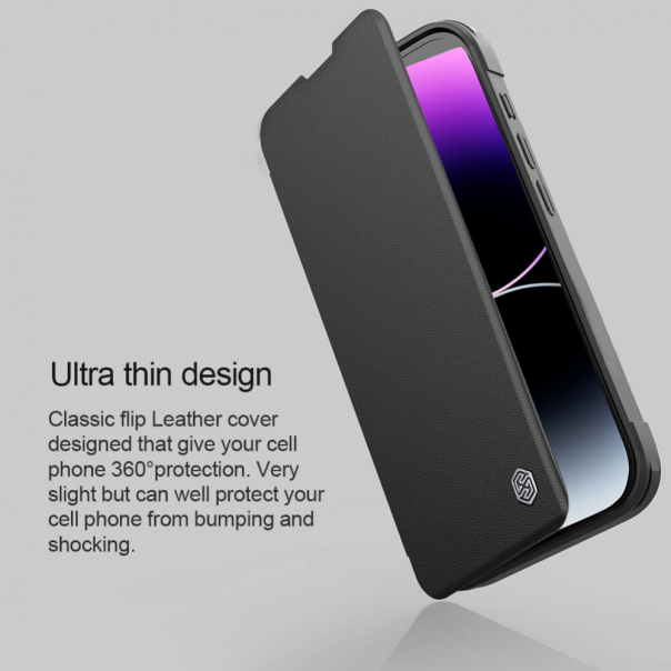 Maska za iPhone 16 6.1 braon Nillkin Qin Prop - 216353