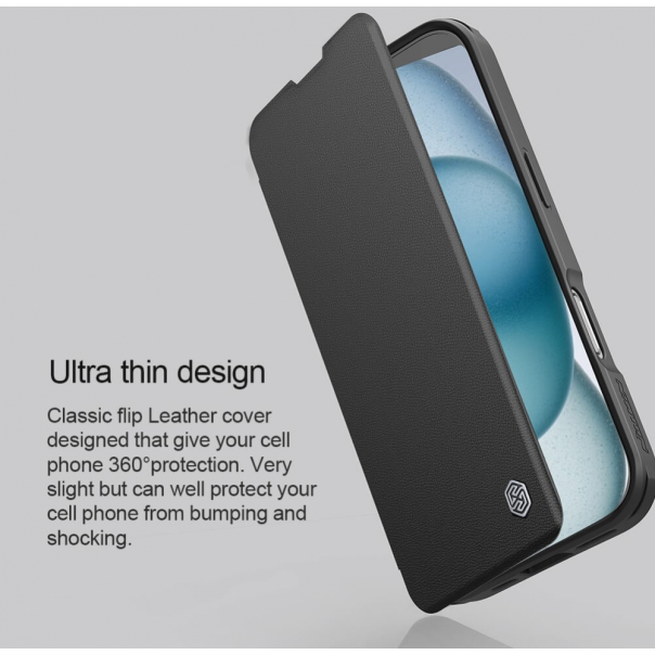 Maska za iPhone 16 Pro 6.3 braon Nillkin Qin Prop - 216355