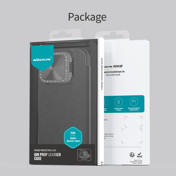 Maska za iPhone 16 Pro 6.3 braon Nillkin Qin Prop - 216355