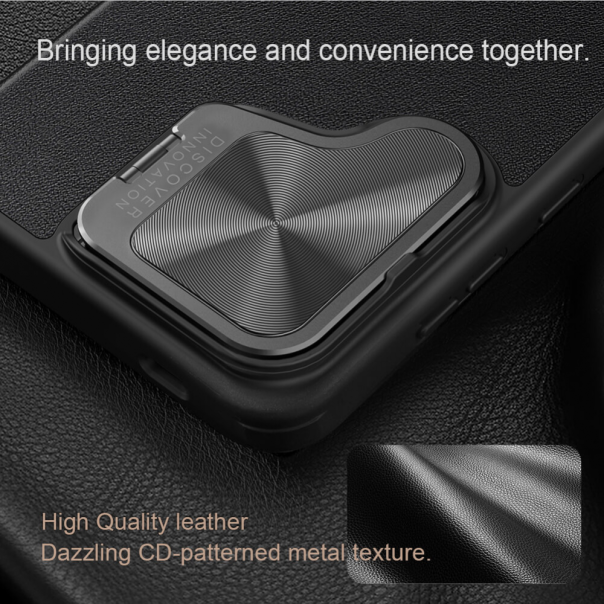 Maska za Samsung Galaxy S24 Plus Nillkin Qin Prop crna - 213614