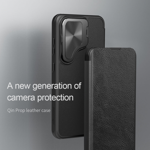 Maska za Samsung Galaxy S24 Plus Nillkin Qin Prop crna - 213614