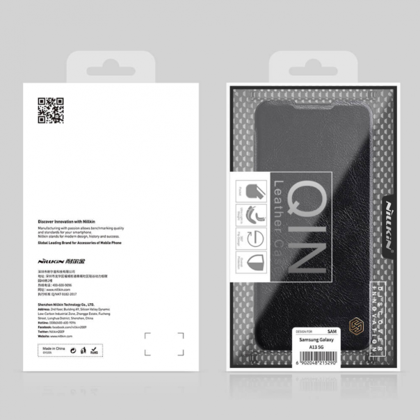 Maska za Samsung Galaxy A13 5G/A04s Nillkin Qin crna - 99621-1