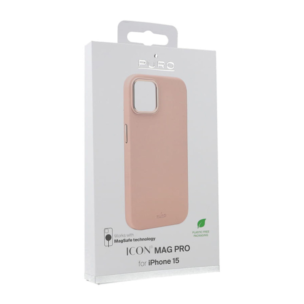 Maska za iPhone 15 6.1 Puro ICON Mag Pro roze - 16100011