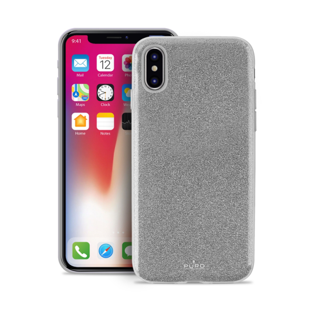 Maska za iPhone X Puro Shine srebrna - 52687