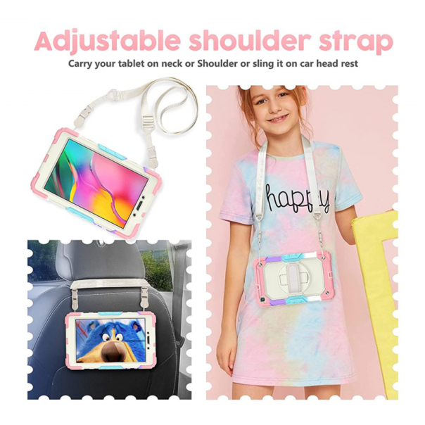 Maska za Samsung Galaxy Tab A8.0 2019 Rainbow Port roze - 94187-1